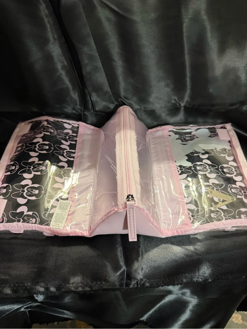 Minnie Mouse Clear Pink tri-fold Cosmetic Pouch